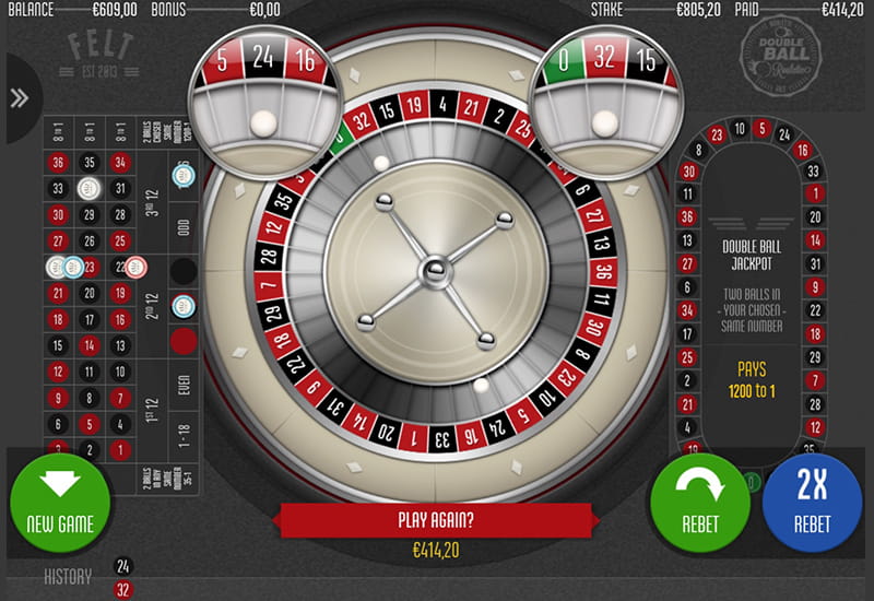 The Free to Play Version of Double Ball Roulette by Felt Gaming.