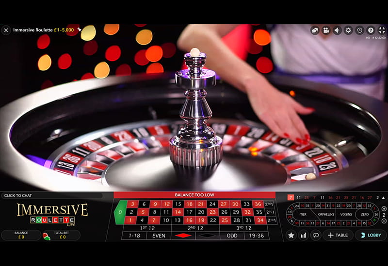 Camera View Angle in Immersive Roulette