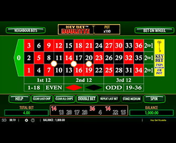 Preview of the Key Bet Roulette Wheel Layout