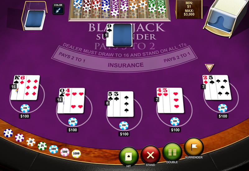 Blackjack Surrender en casinos en español