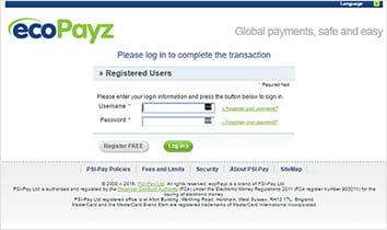 Confirm the EcoPayz Deposit