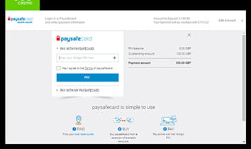 Enter Your Paysafecard Pin and Proceed