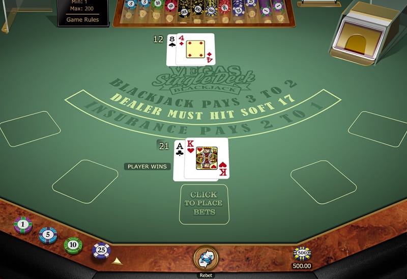 Vegas Single Deck Blackjack Gold Demo Game